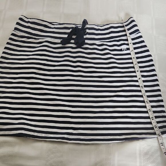 Tommy Hilfiger Navy Blue and White Mini Swim Cover Up Skirt - Picture 5 of 16